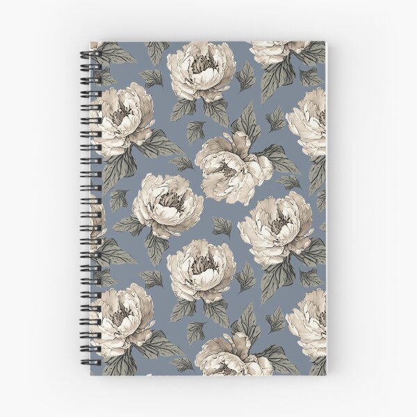 Item preview,  Vintage Sepia Peony Floral Pattern On A Slate Blue designed and sold by Ayesha Saleem.
