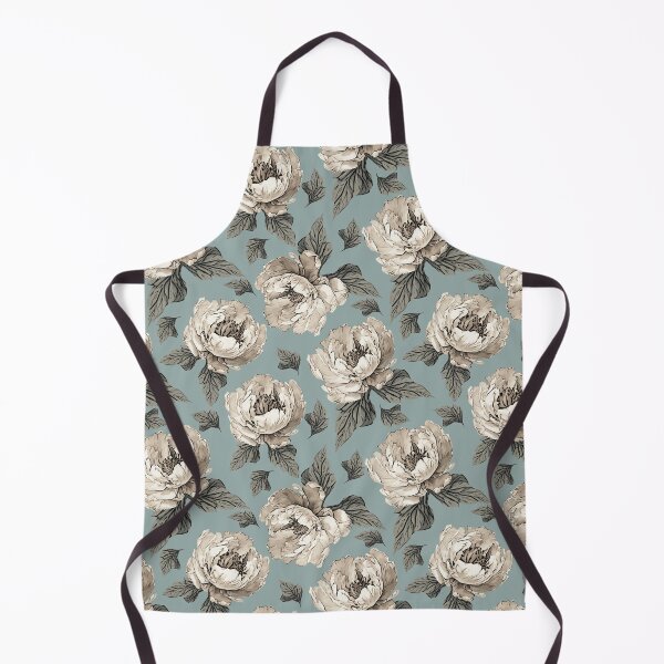 Item preview, Vintage Sepia Peony Floral Pattern On A Muted Sage Green designed and sold by Ayesha Saleem.