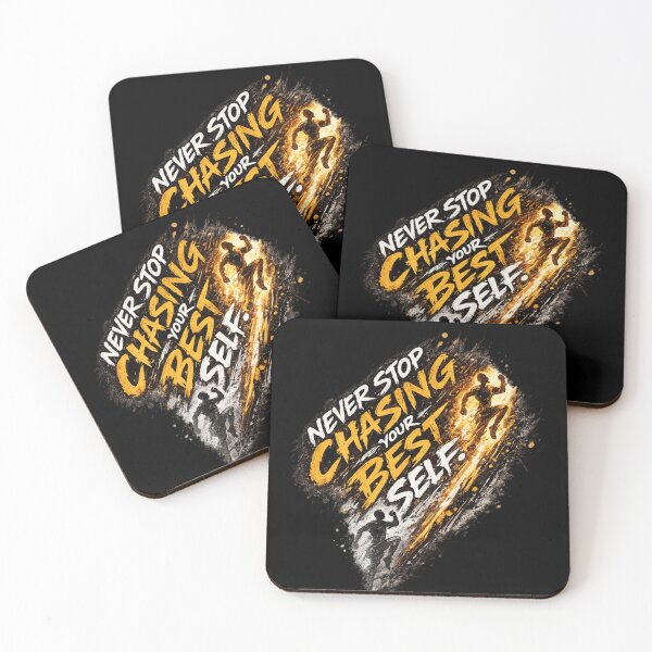 Item preview, Never Stop Chasing Your Best Self – Motivational Typography Design designed and sold by ArtisticHeart21.