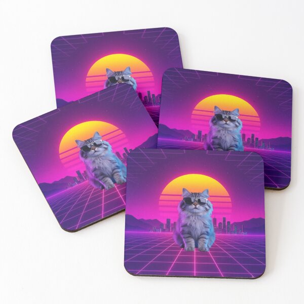 Item preview, Cool Synthwave Cat Retrowave 80s Aesthetic designed and sold by Joshbrowny.