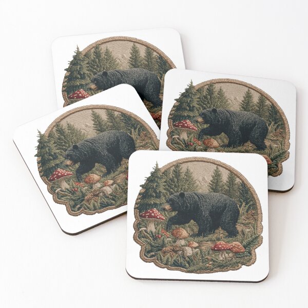Artikelvorschau, Waldbär im Pilzland Patch entworfen und verkauft von filou designs.