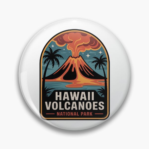Item preview, Hawaii Volcanoes National Park Vintage Travel Badge designed and sold by Teelogic.