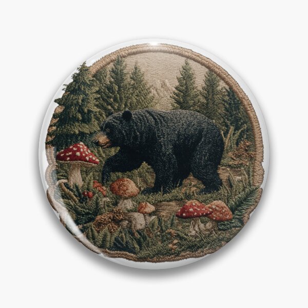 Item preview, Forest bear in Mushroom Country Patch designed and sold by filou designs.
