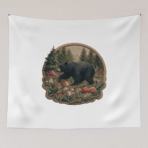 Item preview, Forest bear in Mushroom Country Patch designed and sold by filou designs.