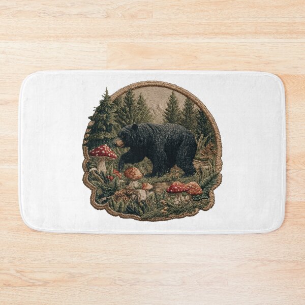 Item preview, Forest bear in Mushroom Country Patch designed and sold by filou designs.