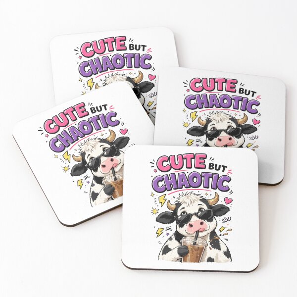 Item preview, Cute but chaotic cow with iced coffee designed and sold by HandicraftArt.