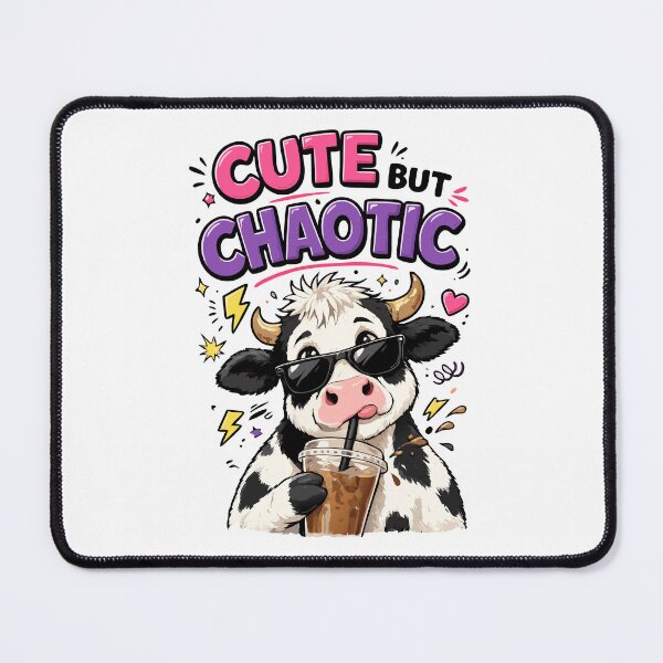 Item preview, Cute but chaotic cow with iced coffee designed and sold by HandicraftArt.