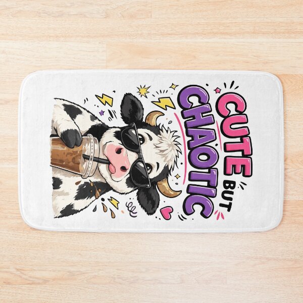 Item preview, Cute but chaotic cow with iced coffee designed and sold by HandicraftArt.