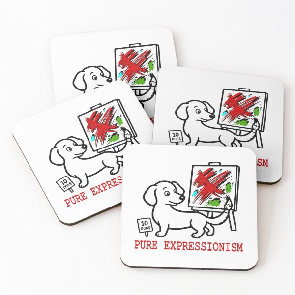 Item preview, Pure Expressionism Funny Dog Artist Painting Abstract Pet Art designed and sold by The Bold Line Studio.