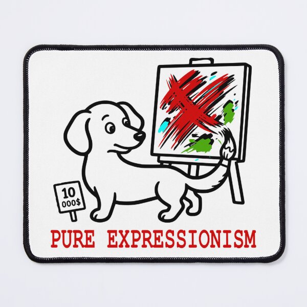 Item preview, Pure Expressionism Funny Dog Artist Painting Abstract Pet Art designed and sold by The Bold Line Studio.