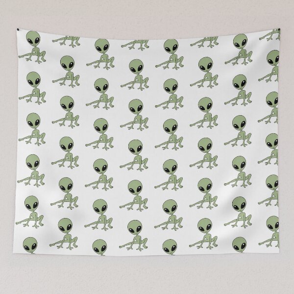 Item preview, Cute Crouching Green Alien Cartoon designed and sold by zerastore.