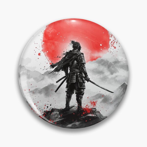 Item preview, Lone Samurai Beneath the Red Sun Ink Art designed and sold by Timonvossler59.