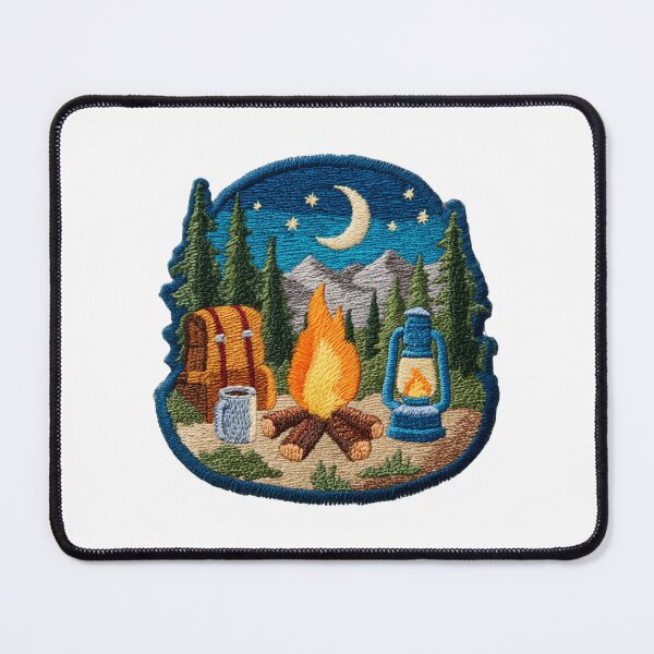 Item preview, Night camp forest fire patch designed and sold by filou designs.