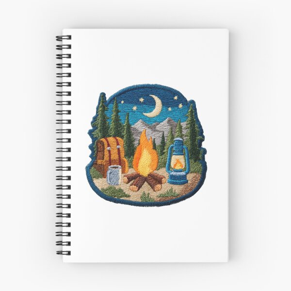 Item preview, Night camp forest fire patch designed and sold by filou designs.