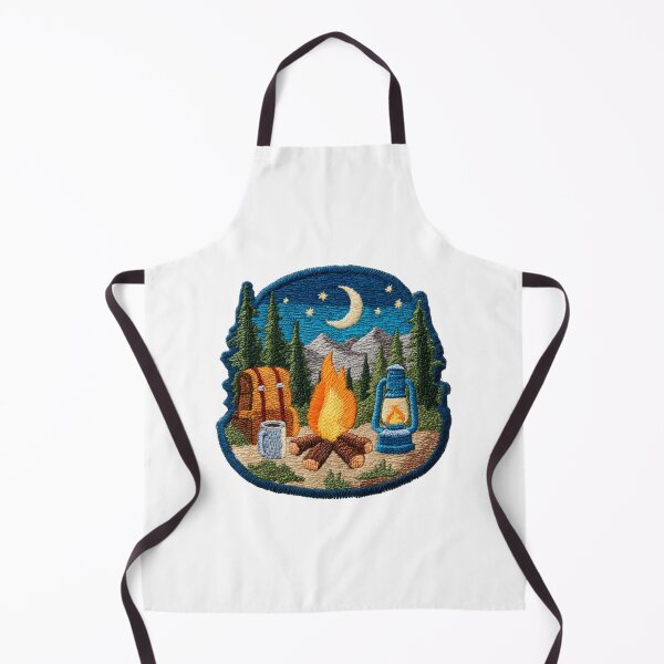 Item preview, Night camp forest fire patch designed and sold by filou designs.