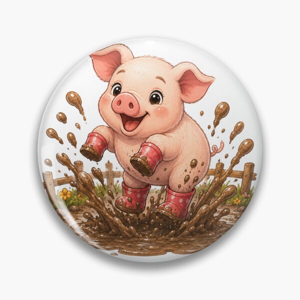 Item preview, Happy Muddy Piglet designed and sold by InkPixell.