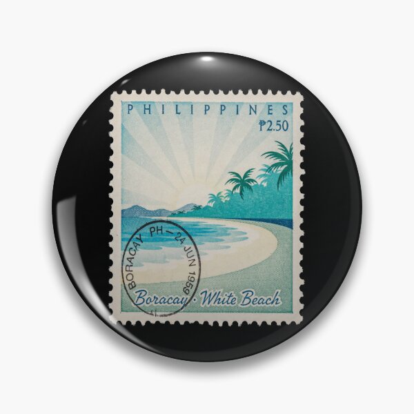 Item preview, Boracay Philippines White Beach Palm Skyline Stamp Sticker designed and sold by stickercuffs.