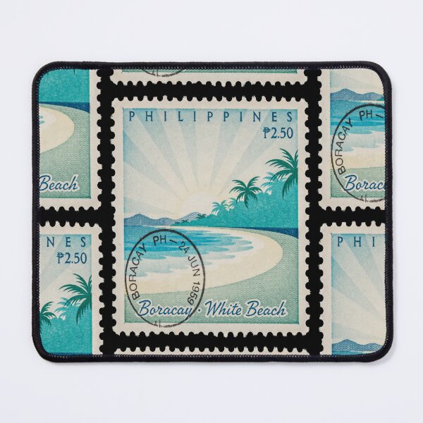Item preview, Boracay Philippines White Beach Palm Skyline Stamp Sticker designed and sold by stickercuffs.