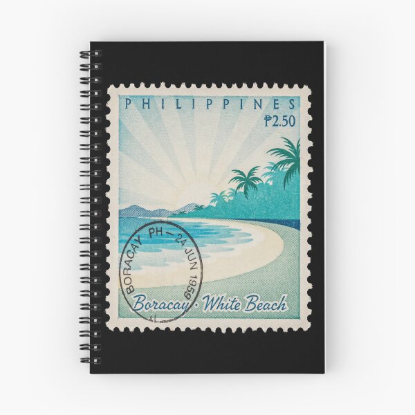 Item preview, Boracay Philippines White Beach Palm Skyline Stamp Sticker designed and sold by stickercuffs.