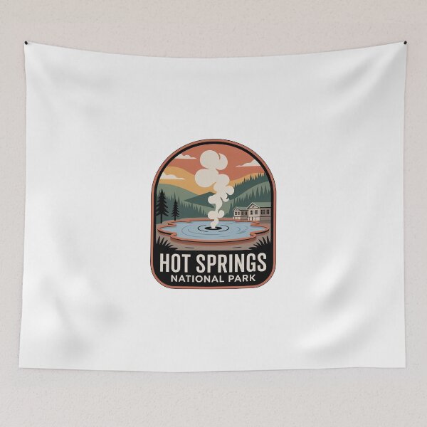 Item preview, Hot Springs National Park Vintage Travel Badge designed and sold by Teelogic.
