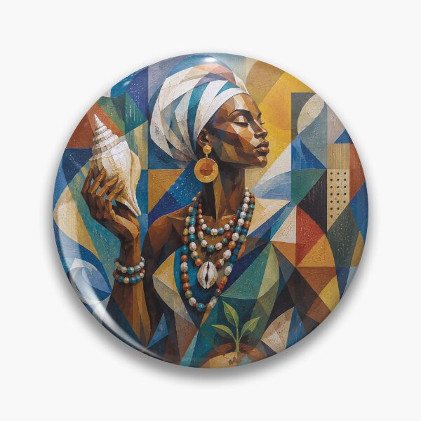 Item preview, African Sea goddess Afrekete painting designed and sold by GalleryKauffeld.
