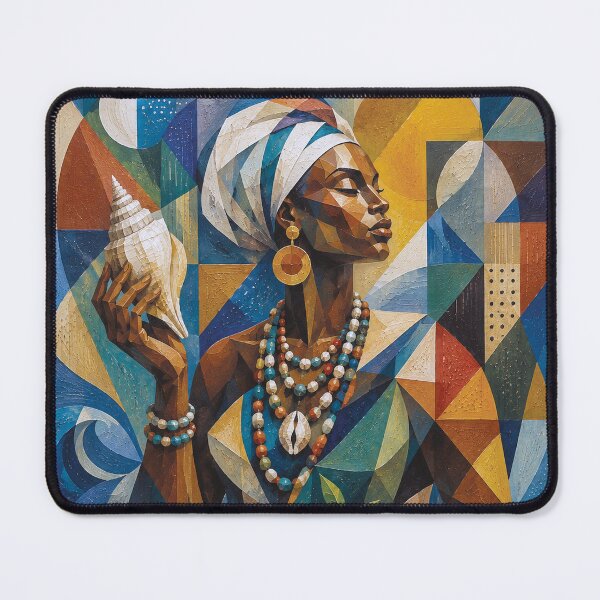 Item preview, African Sea goddess Afrekete painting designed and sold by GalleryKauffeld.