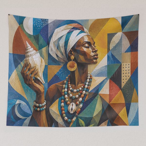 Item preview, African Sea goddess Afrekete painting designed and sold by GalleryKauffeld.