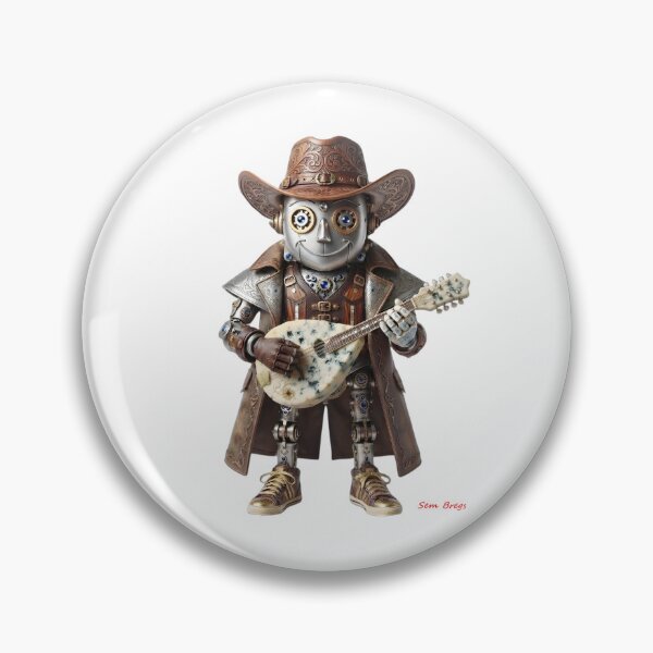 Item preview, Steampunk Robot Cowboy Playing Cheese Lute designed and sold by Sem_Bregs.