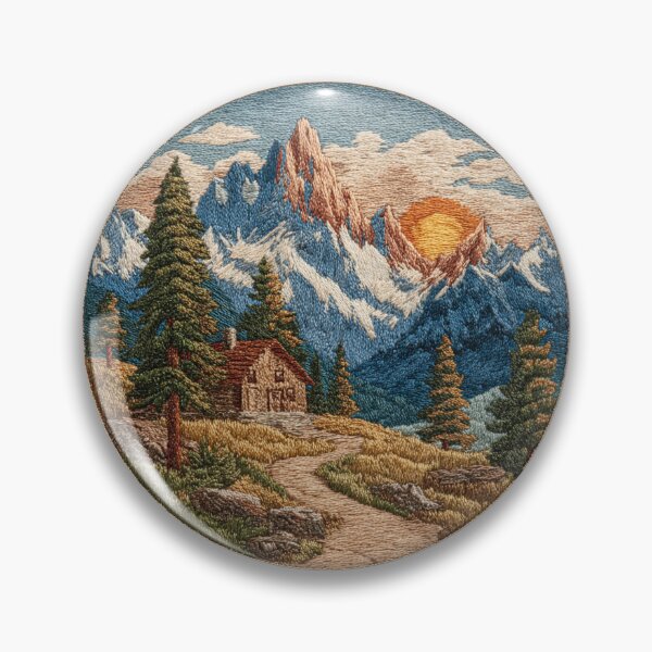 Item preview, Paisaje de montaña con cabaña designed and sold by filou designs.