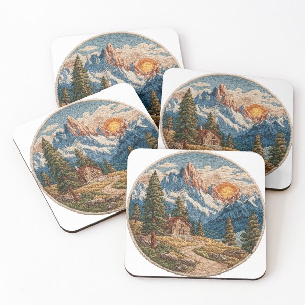 Item preview, Mountain landscape Patch with hut designed and sold by filou designs.