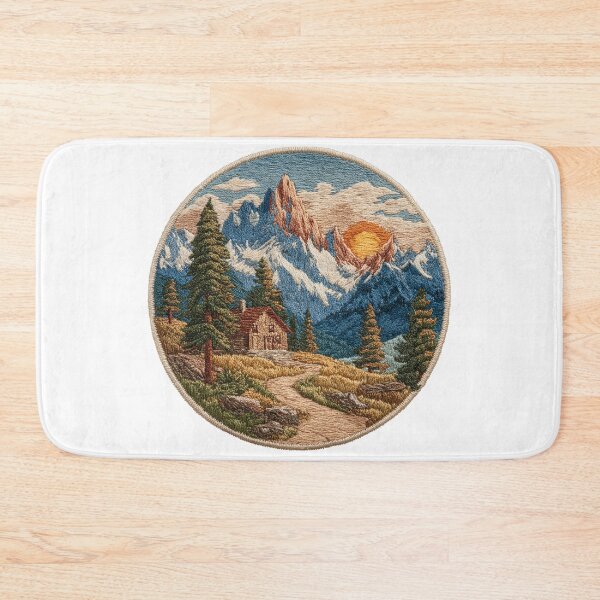 Item preview, Mountain landscape Patch with hut designed and sold by filou designs.