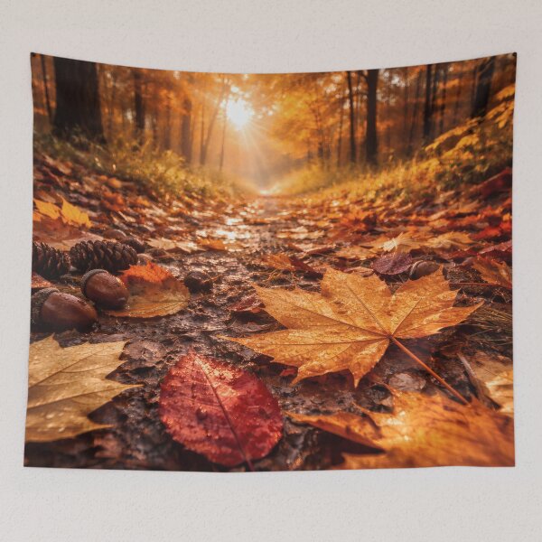 Item preview, Autumn Forest Trail – Golden Fall Leaves Wall Art designed and sold by Yomere.