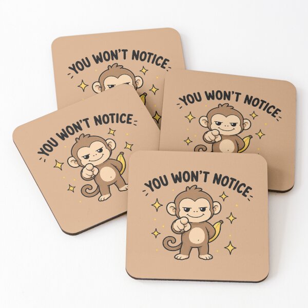 Item preview, You Won't Notice Funny Monkey designed and sold by MonkiFlipp.