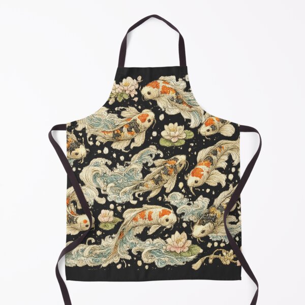 Item preview, Japanese Koi Fish Seamless Pattern | Traditional Sakura & Ocean Waves Botanical Illustration designed and sold by AvalonTshirts.