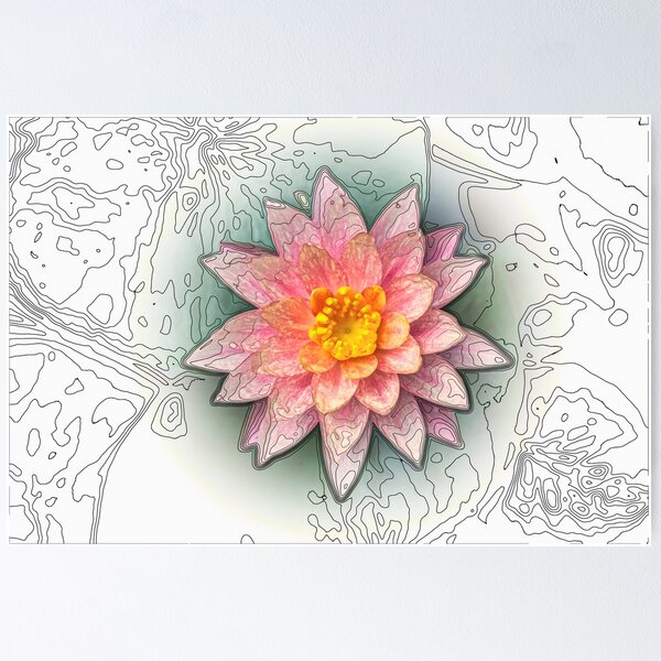 Item preview, Water Lily Topography designed and sold by Jomsunshine.