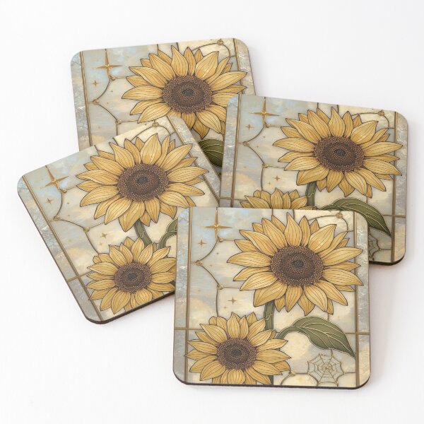 Item preview, Sunflower Stained Glass Golden Aesthetic Art designed and sold by BriSher.