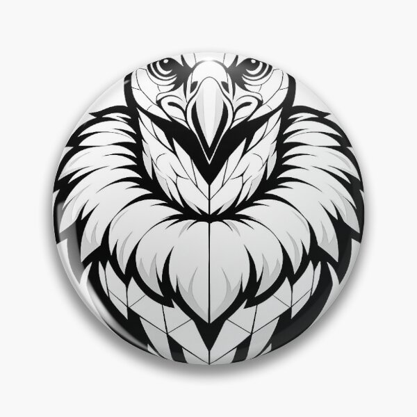 Item preview, Griffon Vulture Sticker | Premium Geometric Eurasian Griffon Vulture Black & White Vector Art designed and sold by DesertInkArt.