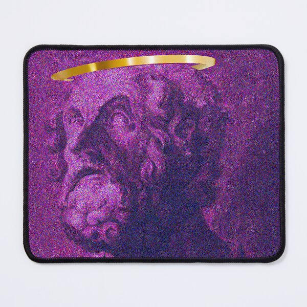 Item preview, Purple Vaporwave Classical Bust with Gold Halo - Noise Grain Statue Graphic designed and sold by Kromatik.