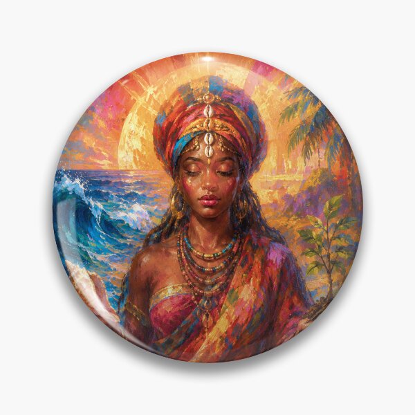 Item preview, Afrekete, African Goddess of the Sea painting designed and sold by GalleryKauffeld.