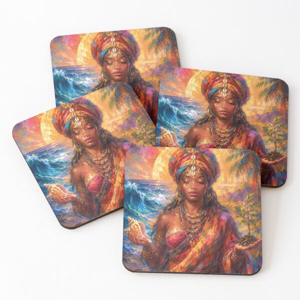 Item preview, Afrekete, African Goddess of the Sea painting designed and sold by GalleryKauffeld.