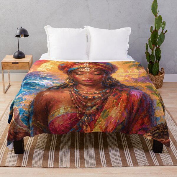 Item preview, Afrekete, African Goddess of the Sea painting designed and sold by GalleryKauffeld.