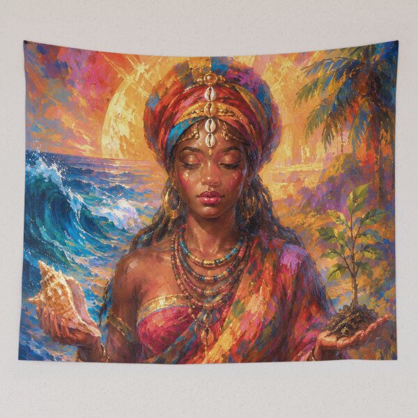 Item preview, Afrekete, African Goddess of the Sea painting designed and sold by GalleryKauffeld.