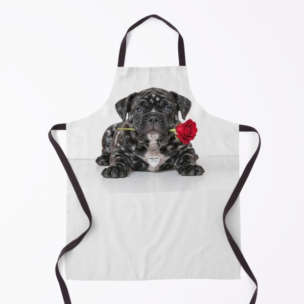 Item preview, Cute little Bulldog Puppy tells you "I love you" with red Rose designed and sold by Segasprojects.