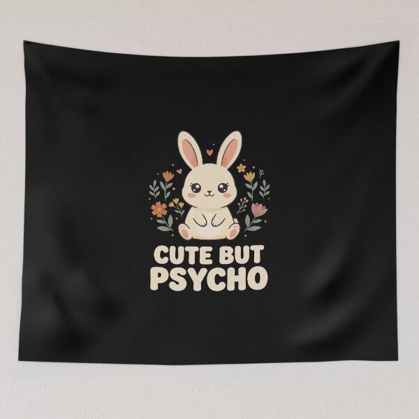 Item preview, Cute But Psycho - Kawaii Bunny Cottagecore Flower designed and sold by dudelinart.