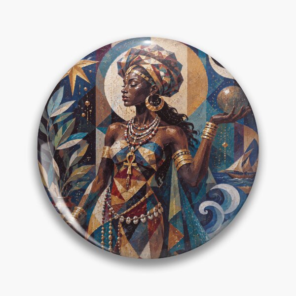 Item preview, Afrekete, African Goddess of the Sea painting designed and sold by GalleryKauffeld.