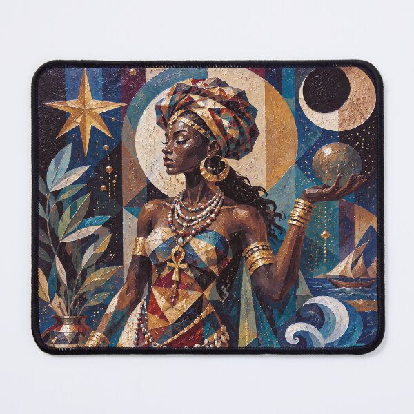 Item preview, Afrekete, African Goddess of the Sea painting designed and sold by GalleryKauffeld.