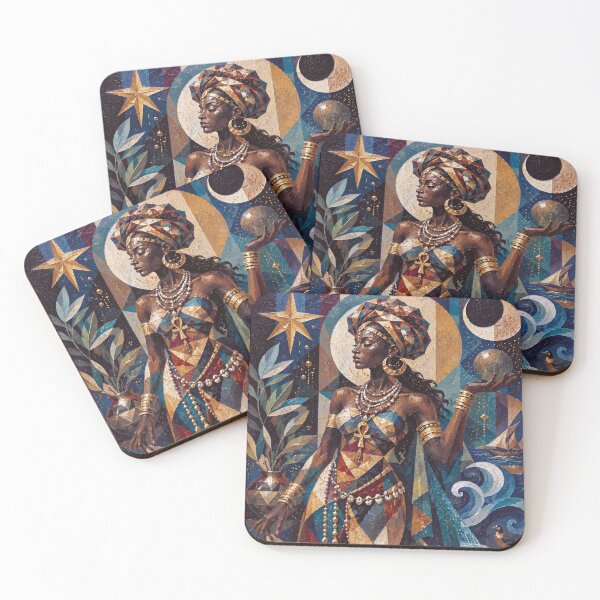 Item preview, Afrekete, African Goddess of the Sea painting designed and sold by GalleryKauffeld.