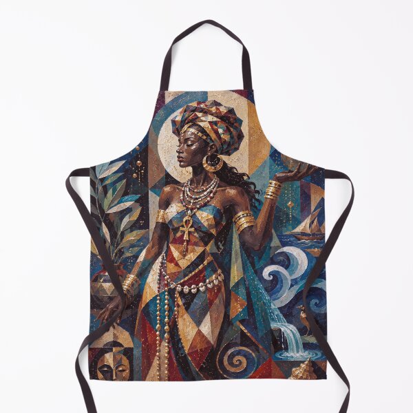 Item preview, Afrekete, African Goddess of the Sea painting designed and sold by GalleryKauffeld.