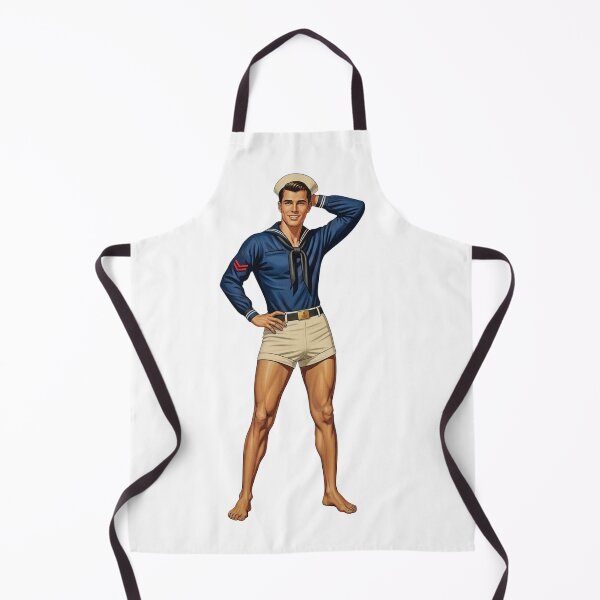 Item preview, Retro Navy Boy in Short Shorts designed and sold by Pinups Galore Co..