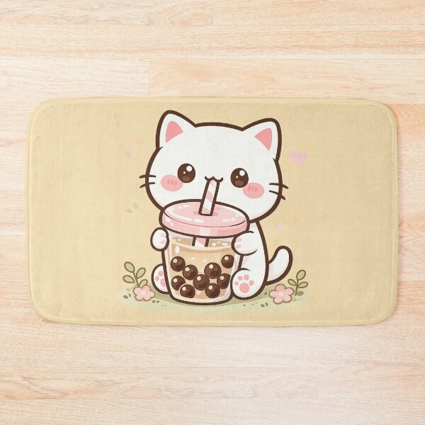 Item preview, Cute Boba Cat Kawaii Chibi Bubble Tea Illustration designed and sold by ZyloPrints.